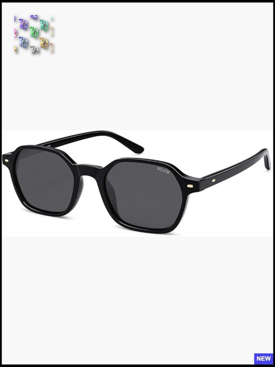 Retro Square Polarized Sunglasses Trendy 70s Thin Slim Shades Sunnies main image 5